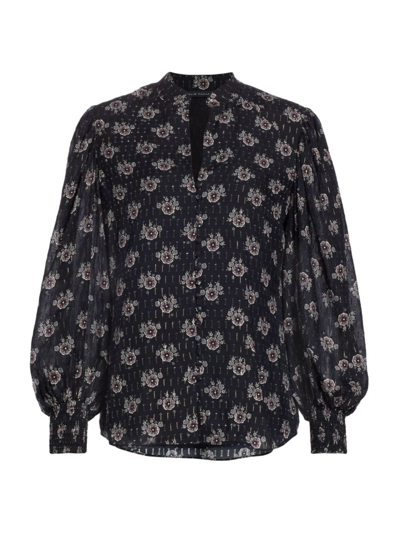 Elie Tahari The Mia Floral-print Blouson-sleeve Blouse In Alhambra Floral