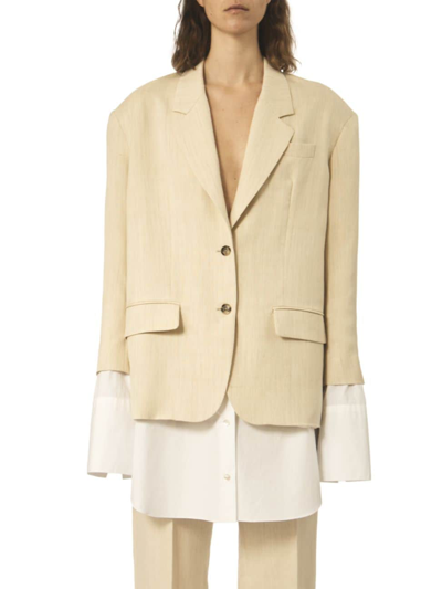 Interior The Owens Viscose Blend Suit Jacket In Wheat