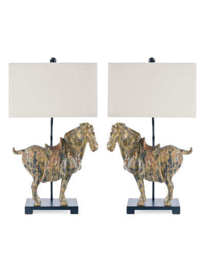 Regina Andrew Southern Living 2-piece Dynasty Horse Table Lamp Set In Brown