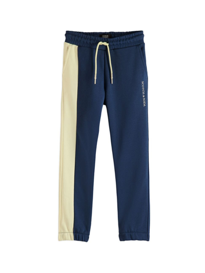 Scotch & Soda Kids' Little Boy's & Boy's Colorblock Sweatpants In Storm Blue