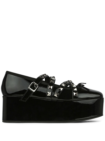 Noir Kei Ninomiya Stud-embellished Leather Loafers In Black