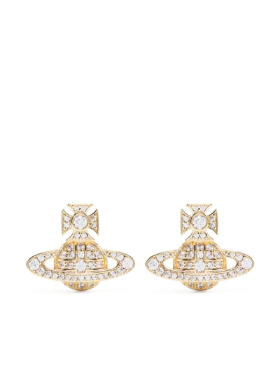 Vivienne Westwood Orb Crystal-embellished Stud Earrings In Gold