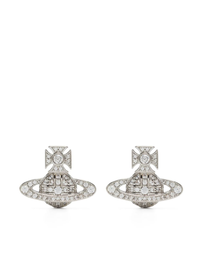 Vivienne Westwood Orb Crystal-embellished Stud Earrings In Silver