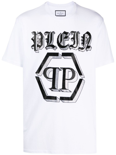 Philipp Plein Ss Chrome Round-neck T-shirt In White
