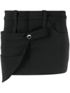 Coperni Wrap-effect Layered Recycled Woven Mini Skirt In Black