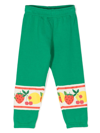 Mini Rodini Fruit-print Organic Cotton Trousers In Green