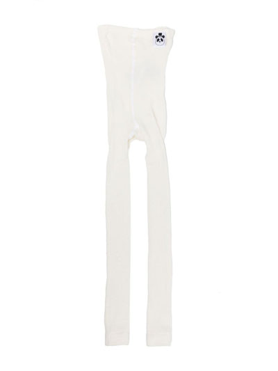 Mini Rodini Kids' Pointelle-knit High-waist Leggings In White