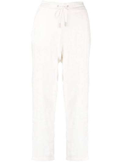 Fabiana Filippi Drawstring-waist Velvet-finish Trousers In White
