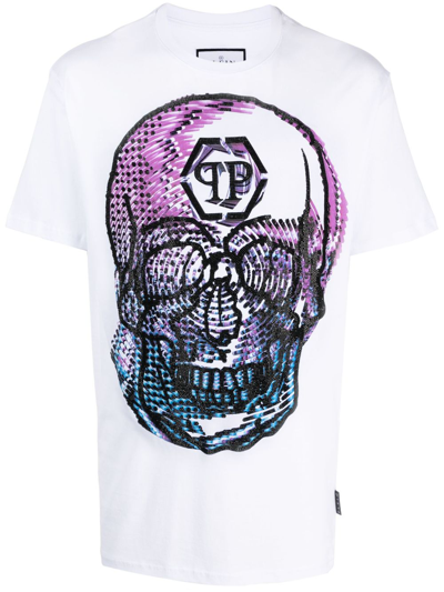 Philipp Plein Ss Skull 圆领t恤 In White