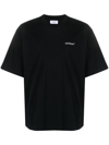 Off-white 'barber Arrow' Black T-shirt With Logo On The Front And Maxi Logo On The Back In Black