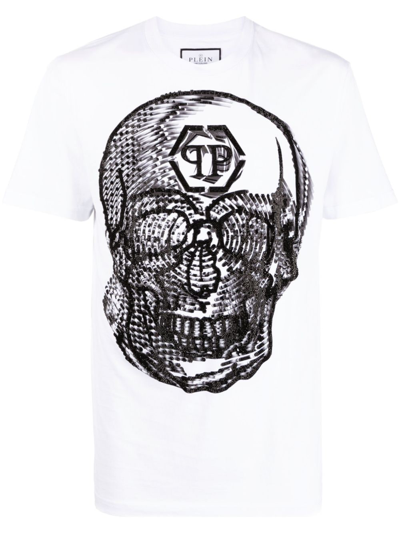 Philipp Plein Skull-print Cotton T-shirt In White