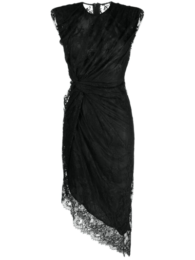 Jnby Asymmetric-hem Short-sleeve Dress In Black