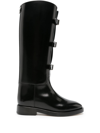 DURAZZI MILANO BUCKLED LEATHER BOOTS
