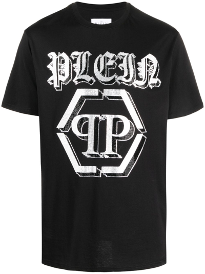 Philipp Plein Ss Chrome Round-neck T-shirt In Black