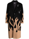 HACULLA UP IN FLAMES SINGLE-BREASTED WOOL COAT