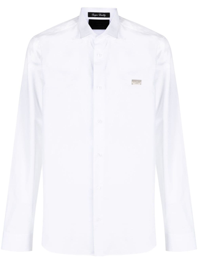 Philipp Plein Sugar Daddy Cut Ls Shirt In White