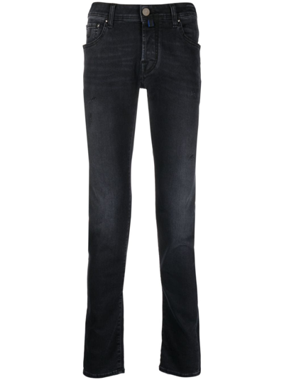 Jacob Cohen Logo-patch Skinny Jeans In Black