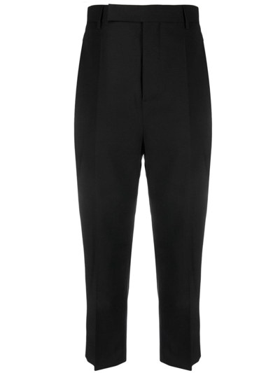 Rick Owens Straight-leg Cropped Trousers In Black