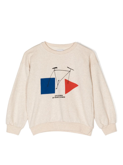 Bobo Choses Kids Beige Crazy Bicy Sweatshirt In Neutrals