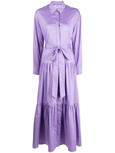 Evi Grintela Thea Cotton-poplin Maxi Shirt Dress In Purple