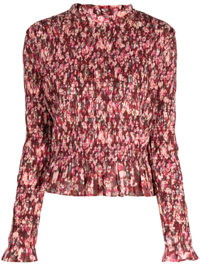 Merlette Norra Top In Terracotta Floral Print