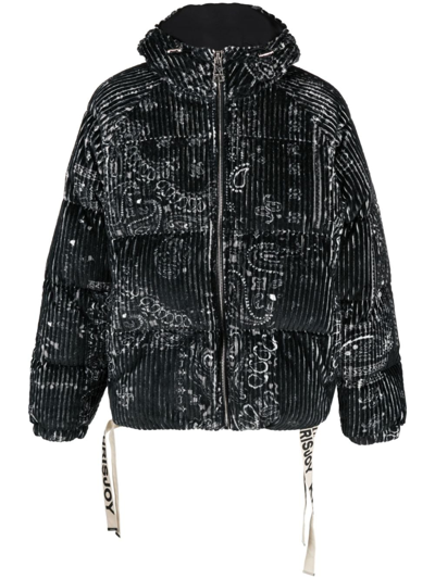 Khrisjoy Bandana-print Puffer Jacket In Black