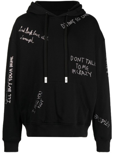 Haculla Stud-embellished Cotton Hoodie In Black