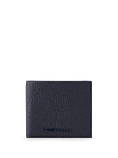 Emporio Armani Logo-lettering Bi-fold Wallet In Black