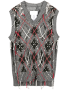 MAISON MARGIELA CUT-OUT KNITTED TANK TOP
