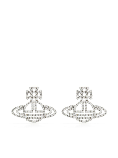 Vivienne Westwood Orb Crystal-embellished Stud Earrings In Silver