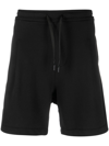 A Paper Kid Logo-patch Cotton Track Shorts In Black