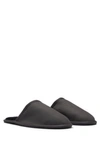 Hugo Boss Faux-suede Slippers With Rubber Sole In Dark Grey