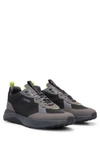 Hugo Boss Mixed-material Trainers With Eva-rubber Outsole In Black