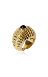PAOLA SIGHINOLFI SMALL REEF ONYX 18K GOLD-PLATED RING