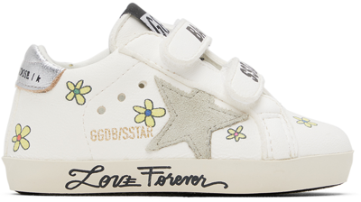 Golden Goose Baby Sneakers School Aus Leder In White