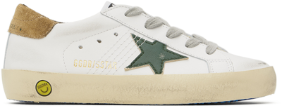 Golden Goose Super-star Leather Sneakers In Cream/silver/ice/gre