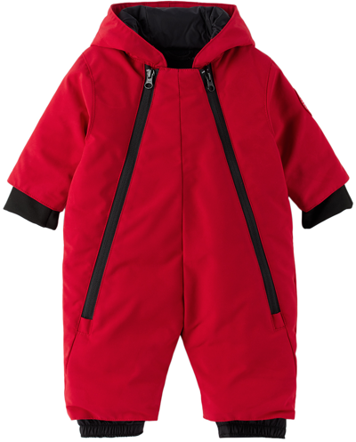Canada Goose Baby Red Lamb Down Snowsuit In 28 Fortune Red