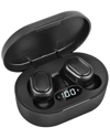 Vysn Rockinpods Black Waterproof Bluetooth Earbuds With Digital Display In Black