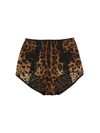 Dolce & Gabbana Satin Culottes With Animal Print And Lace In Multicolour
