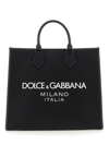 Dolce & Gabbana Large Rubberized Logo Top Handle Bag In Black