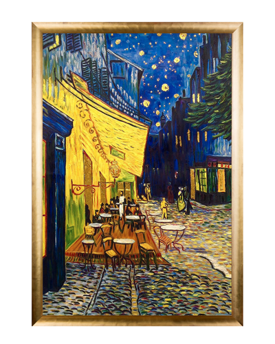 Museum Masters Cafe Terrace At Night Metallic Embellished By Vincent Van Gogh Hand Painted Oil Reproduction