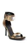 Karl Lagerfeld Malak Ankle Strap Sandal In Brushed Gold