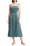 Theory Cami Crushed Satin Dress In Seafoam - Ywi