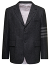 THOM BROWNE UNSTRUCTURED STRAIGHT FIT S/C W/SEWED IN 4BAR IN SOLID DONEGAL TWEED