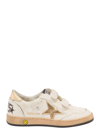 GOLDEN GOOSE WHITE LOW TOP SNEAKERS WITH STAR PATCH AND EMBOSSED LOGO IN LEATHER GIRL