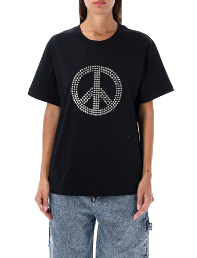 M05ch1n0 Jeans Pace Logo T-shirt In Black