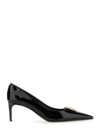 Dolce & Gabbana Pointed Toe Leather Pumps With Stiletto Heel In Nero