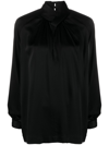 SEMICOUTURE ZOE SATIN SHIRT WITH KNOT