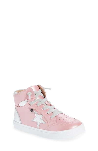 Old Soles Kids' Starling Metallic High Top Sneaker In Pearlised Pink