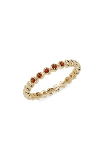Bony Levy Blc Red Garnet 14k Gold Stacking Ring In 14k Yellow Gold